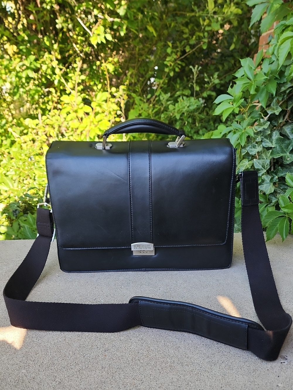 Kenneth Cole Black Leather Briefcase